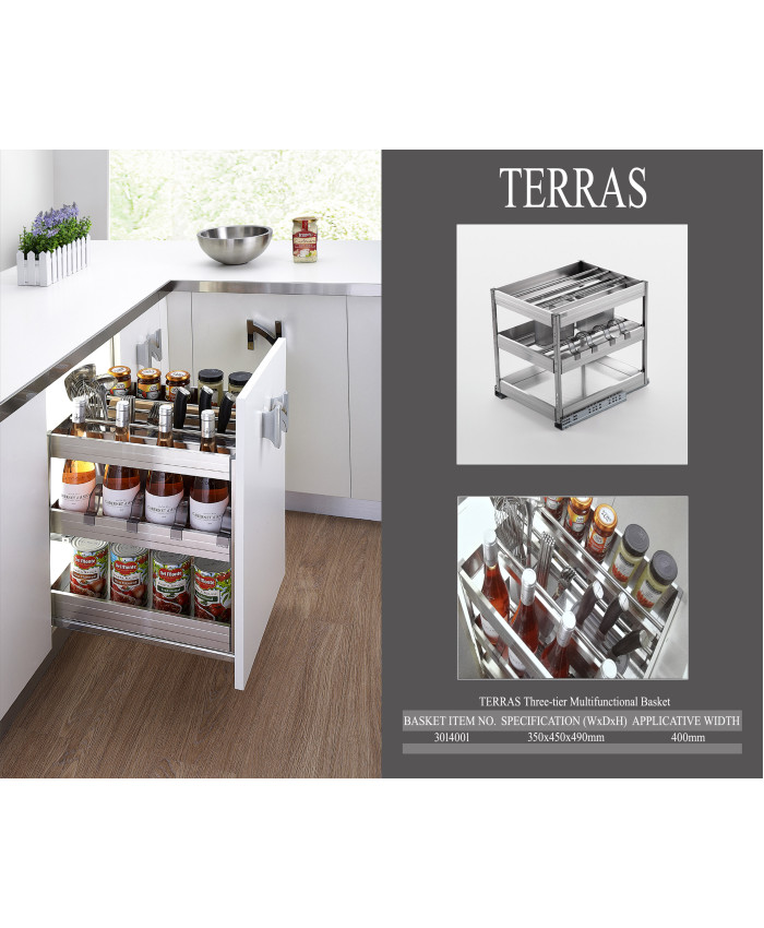 Terras 3013002 Three-tier Multifunctional Basket