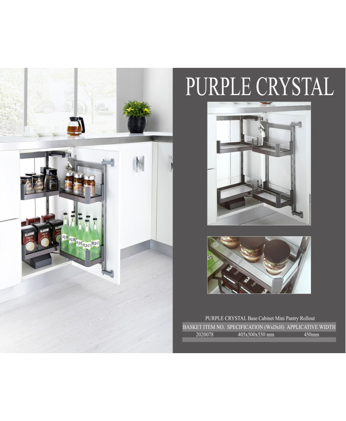 Purple Crystal Base Cabinet Mini Pantry Rollout