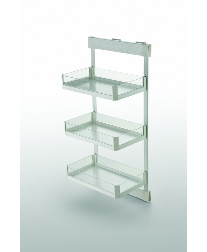 Three Tier Lateral Soft Closing Glass Side Basket